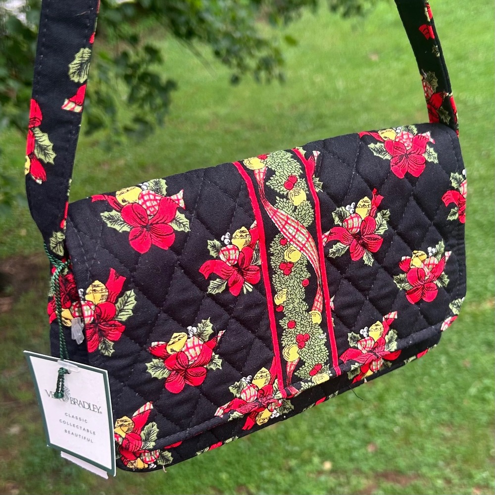 Vera Bradley Shoulder Bag Hens and Holly Small Black Vintage Y2K Cottagecore NWT